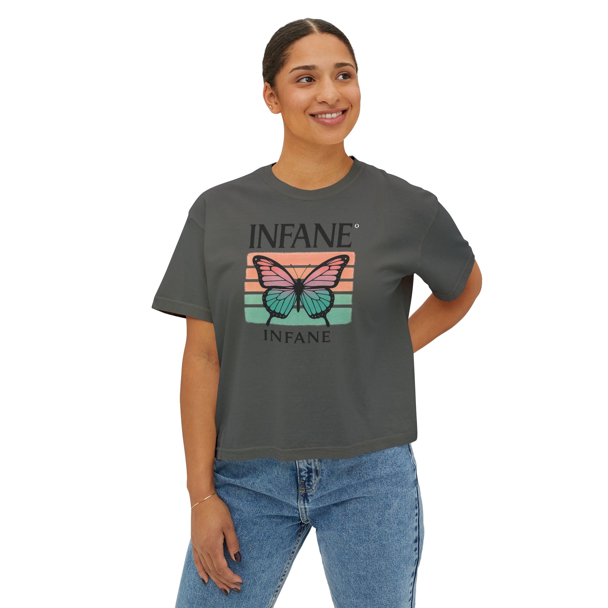 Infane Women's Boxy Tshirt - Butterfly