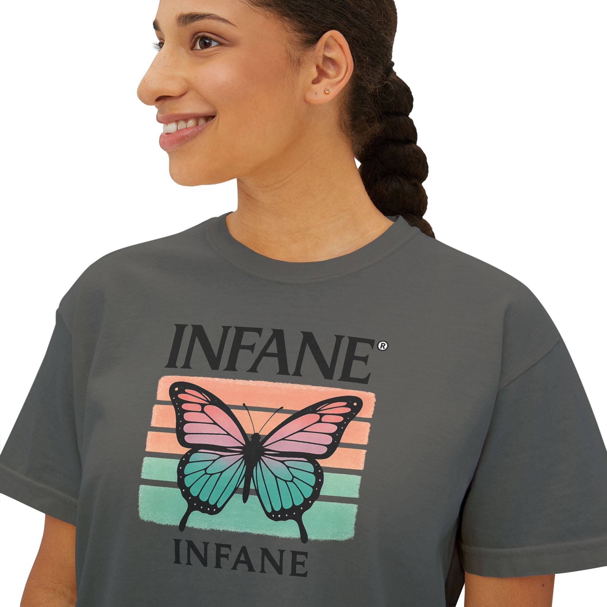 Infane Women's Boxy Tshirt - Butterfly