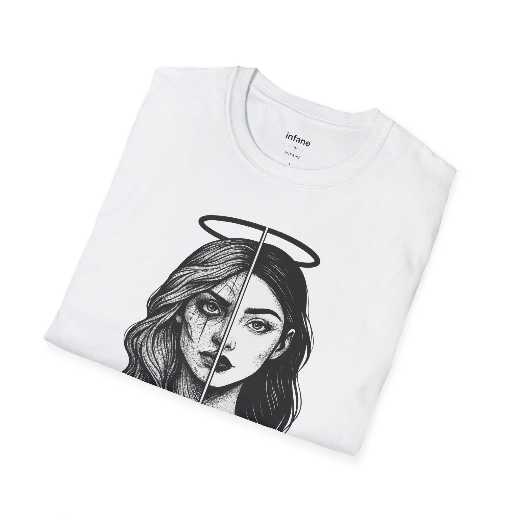Unisex Softstyle T-Shirt - Angel/Demon Split Infane EU