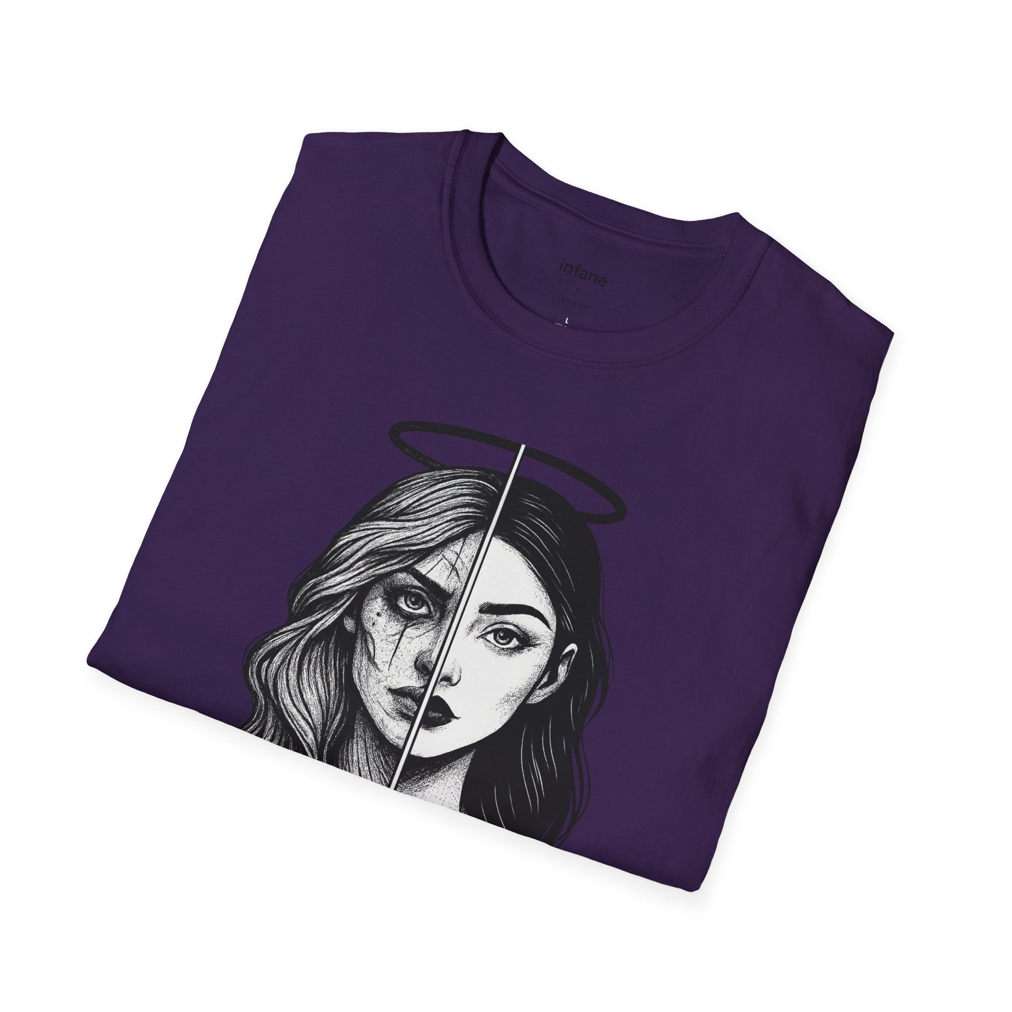 Unisex Softstyle T-Shirt - Angel/Demon Split Infane EU