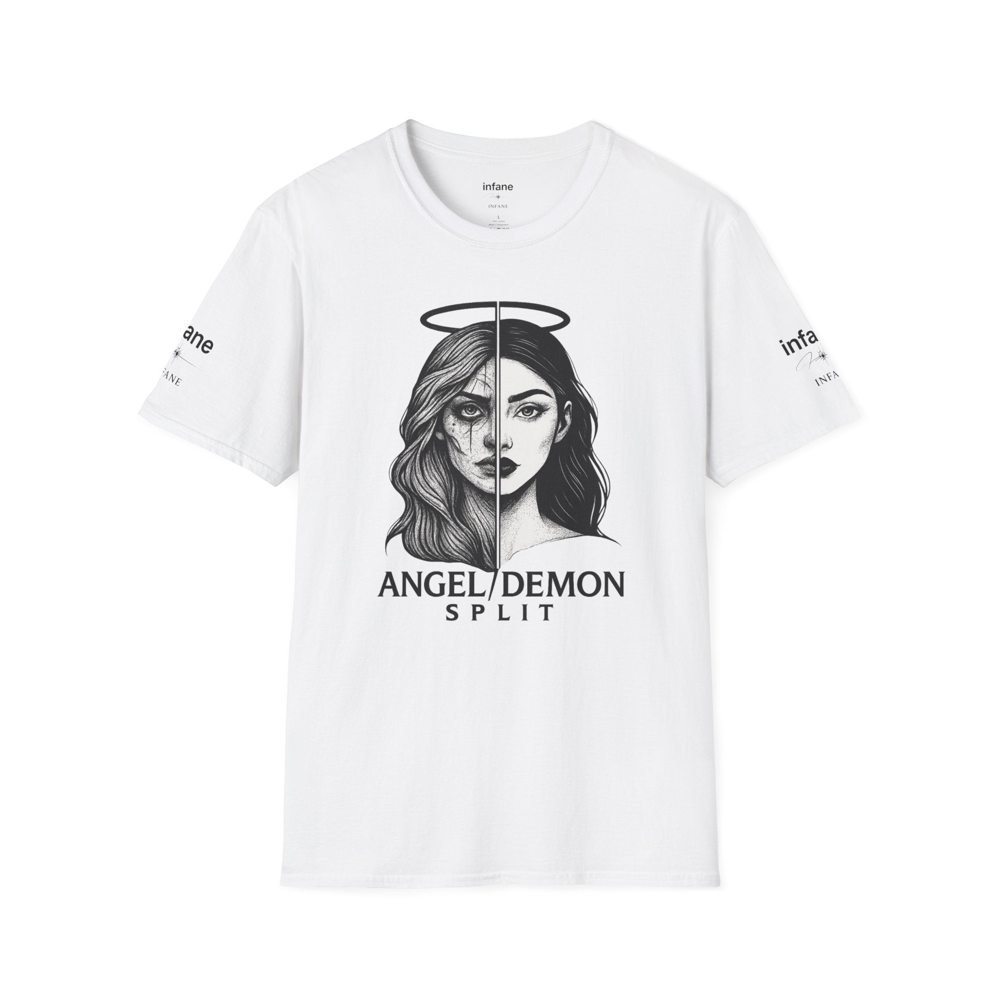 Unisex Softstyle T-Shirt - Angel/Demon Split Infane EU