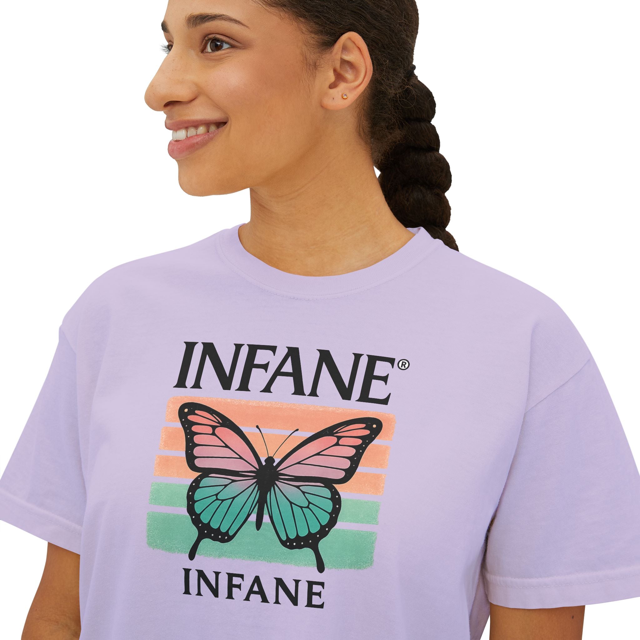Infane Women's Boxy Tshirt - Butterfly