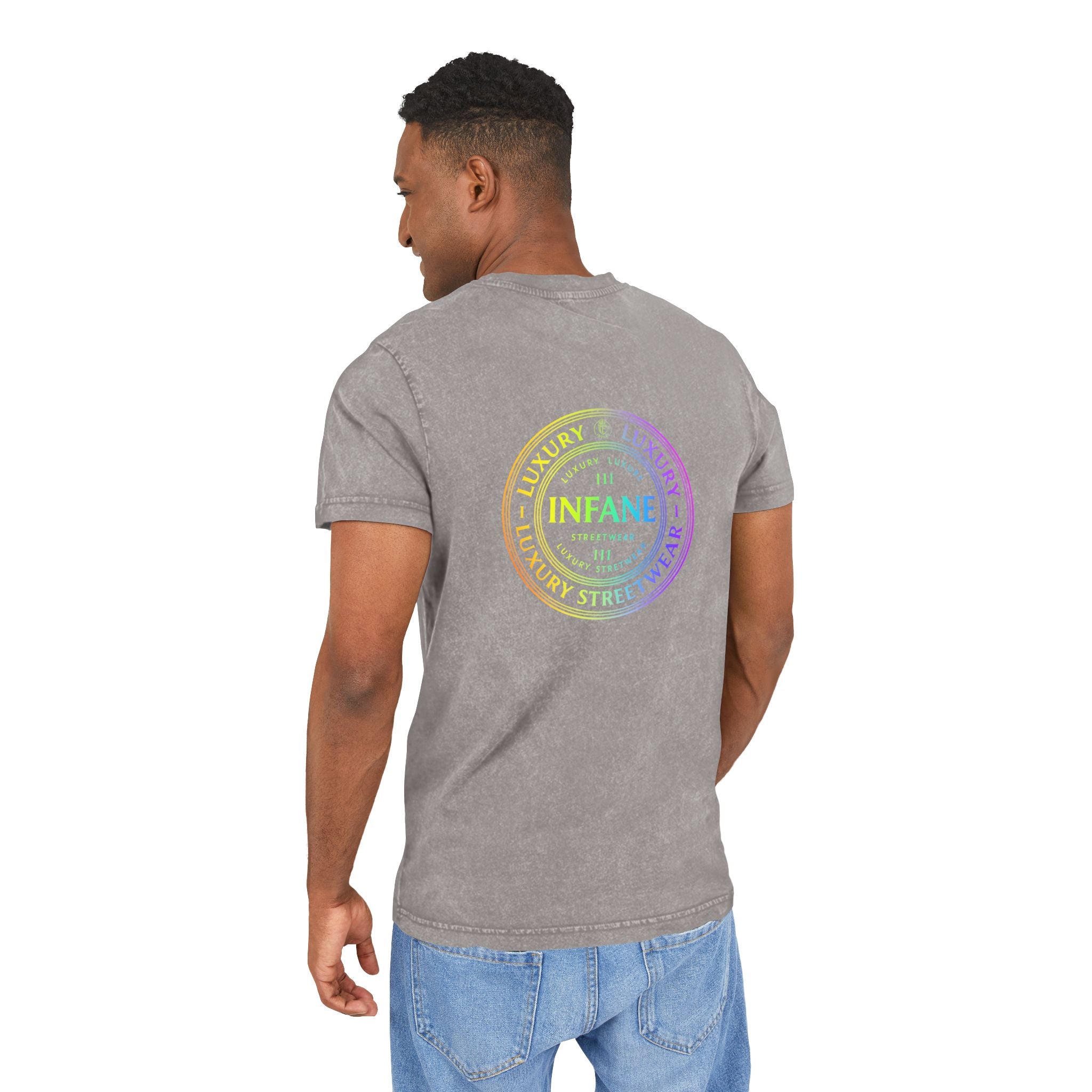 Acid Washed Graphic Colorful Teux