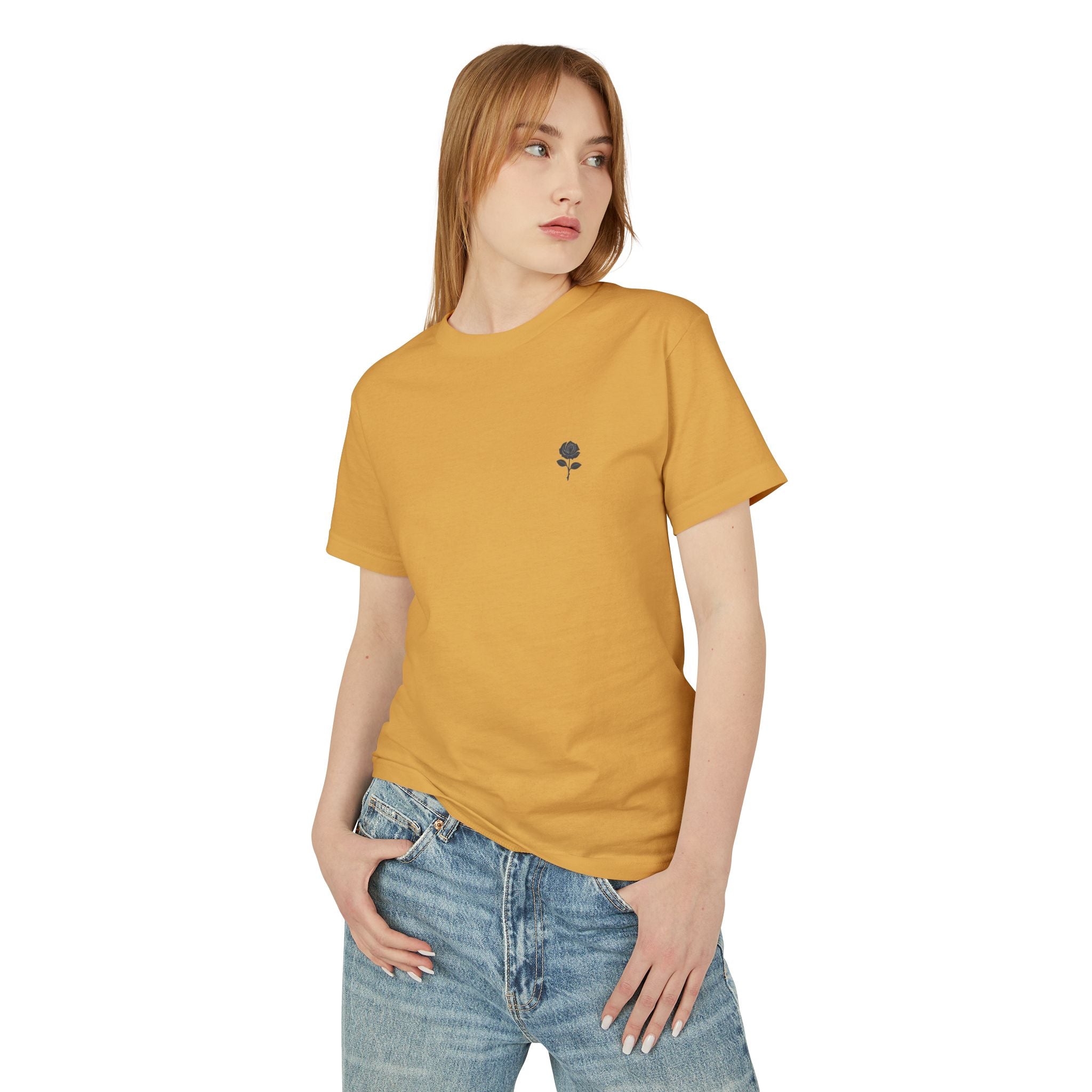 Unisex Heavyweight Cotton Rose T-shirt | Tshirt Infane