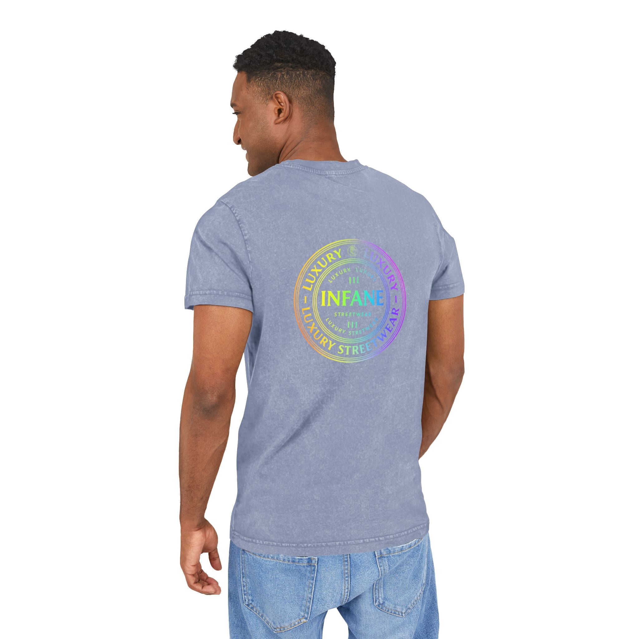 Acid Washed Graphic Colorful Teux