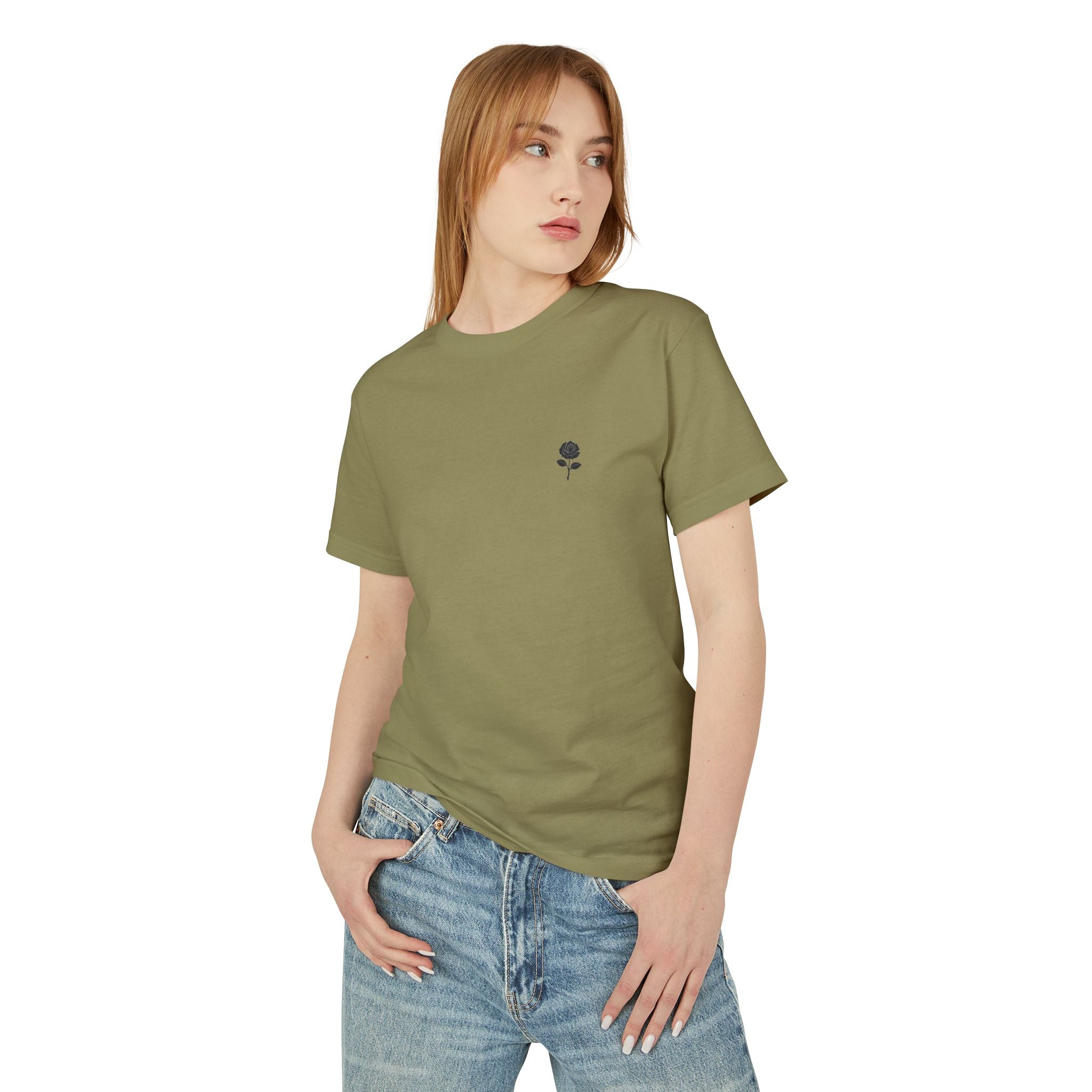 Unisex Heavyweight Cotton Rose T-shirt | Tshirt Infane