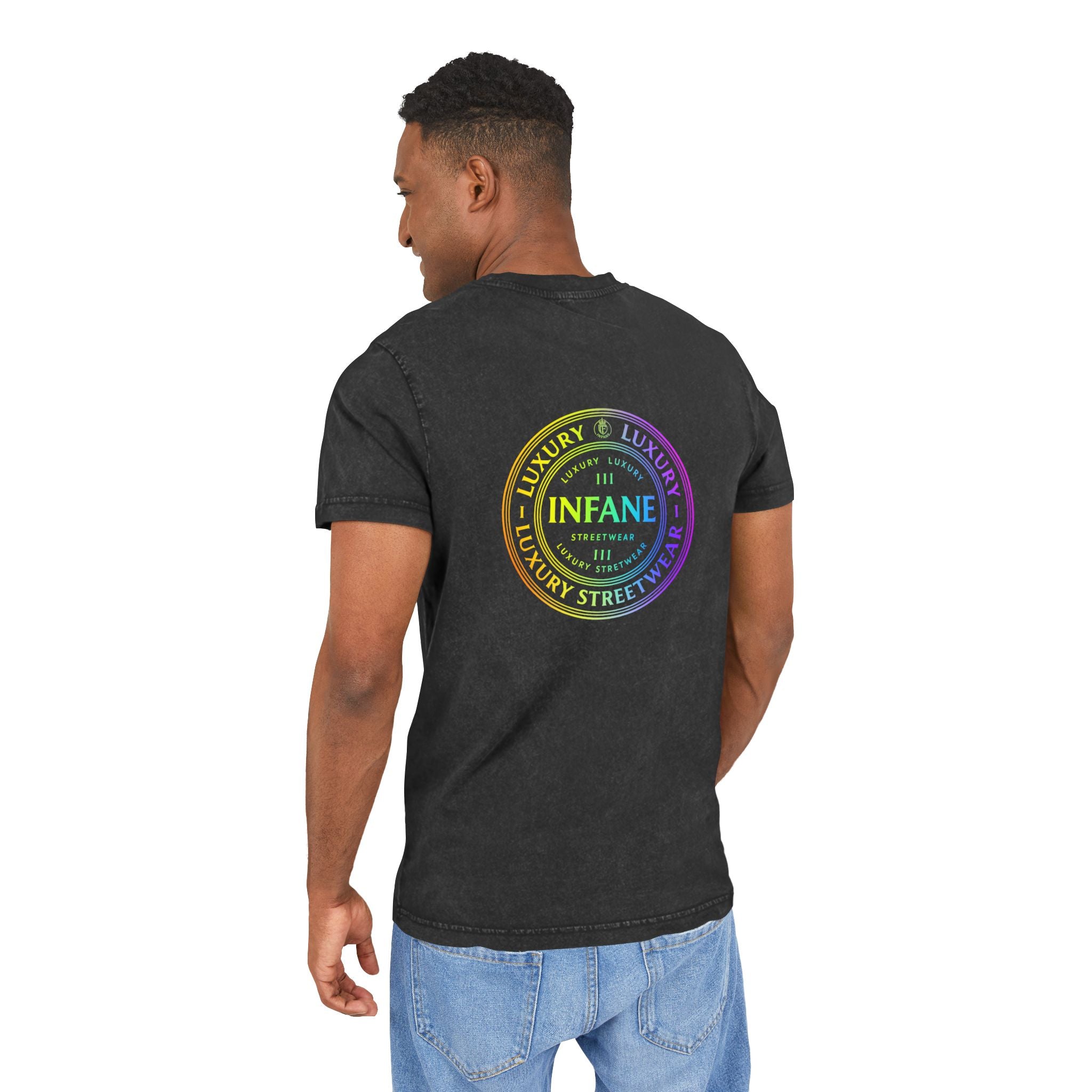 Acid Washed Graphic Colorful Teux