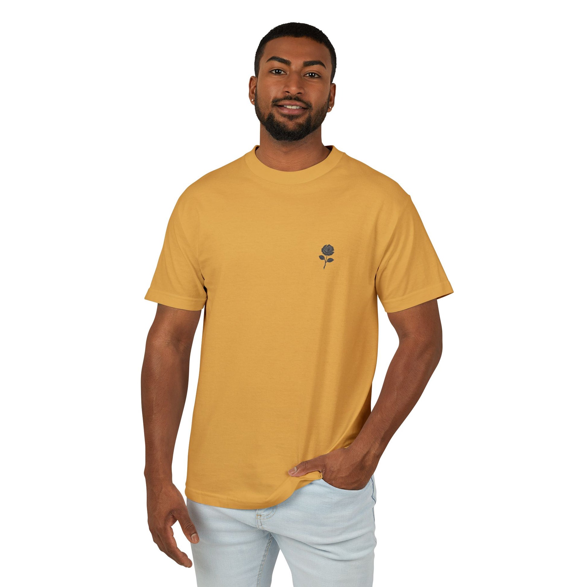 Unisex Heavyweight Cotton Rose T-shirt | Tshirt Infane