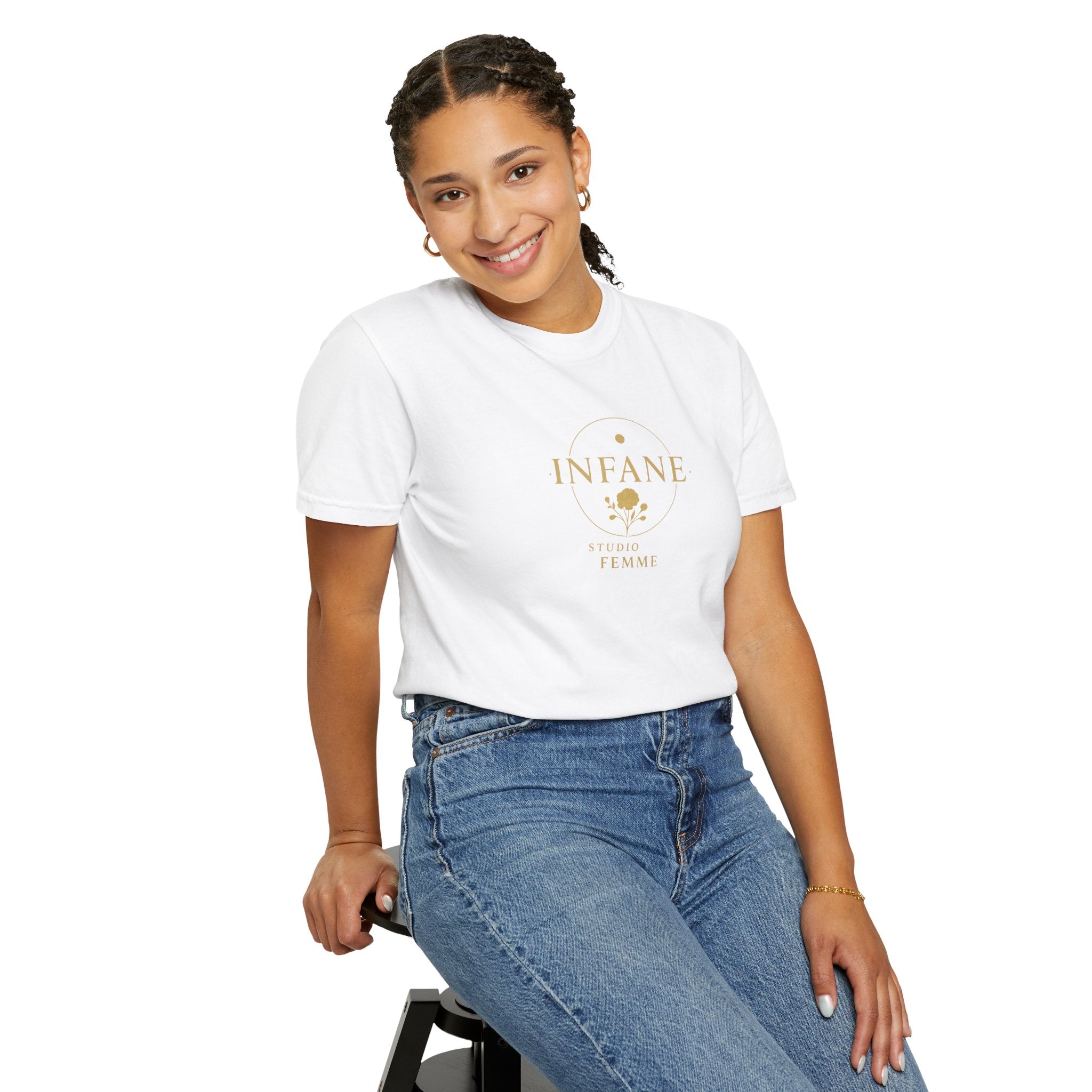 Infane Circle Rose Unisex Garment-Dyed T-shirt