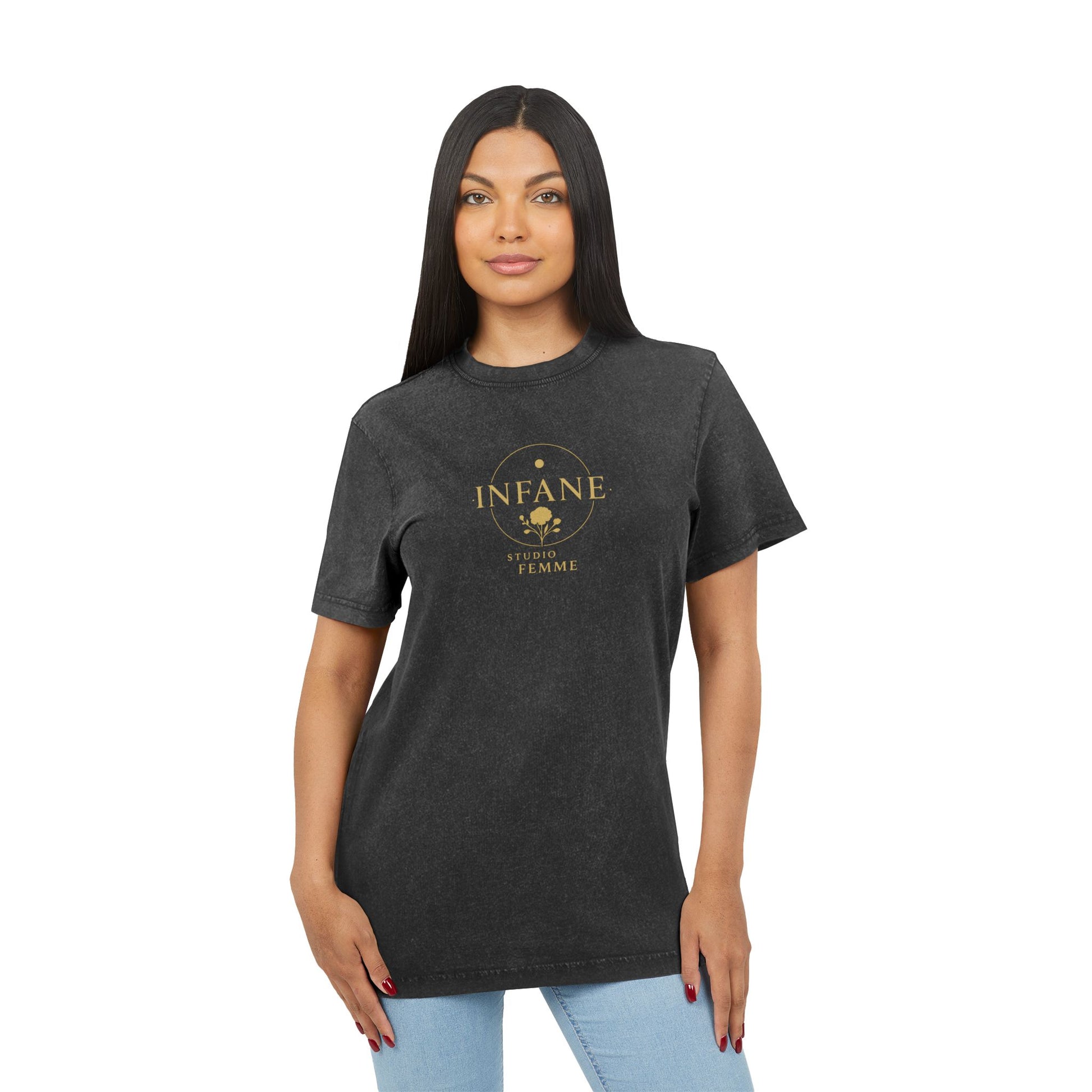 Circle Rose x Acid Washed Femme T-Shirt | Infane Tshirt EU