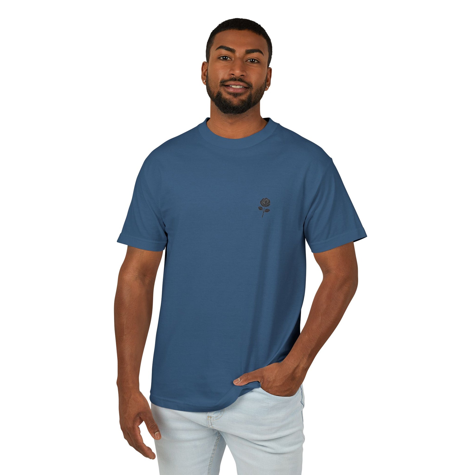 Unisex Heavyweight Cotton Rose T-shirt | Tshirt Infane